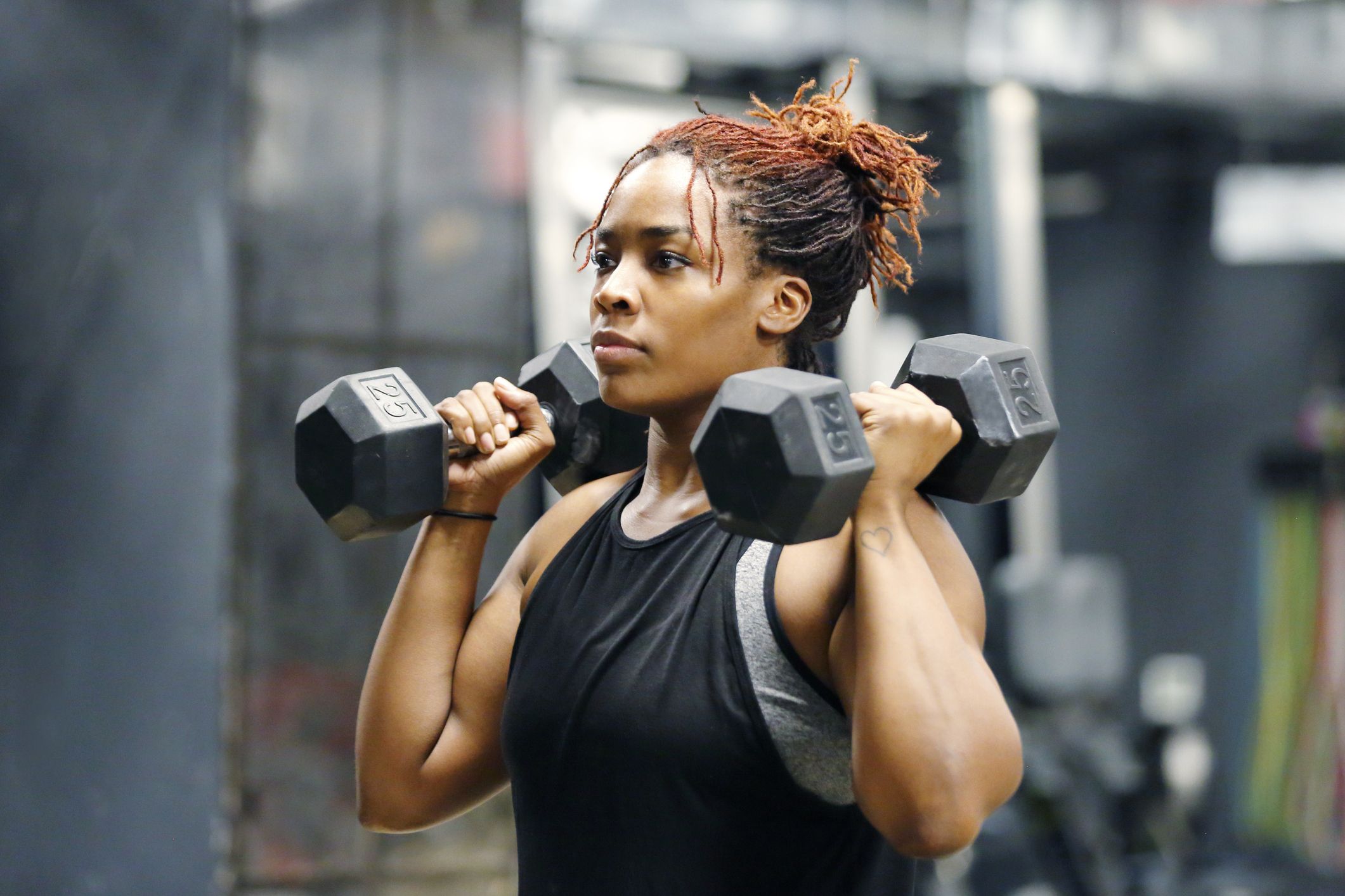 A fiy young african woman working out