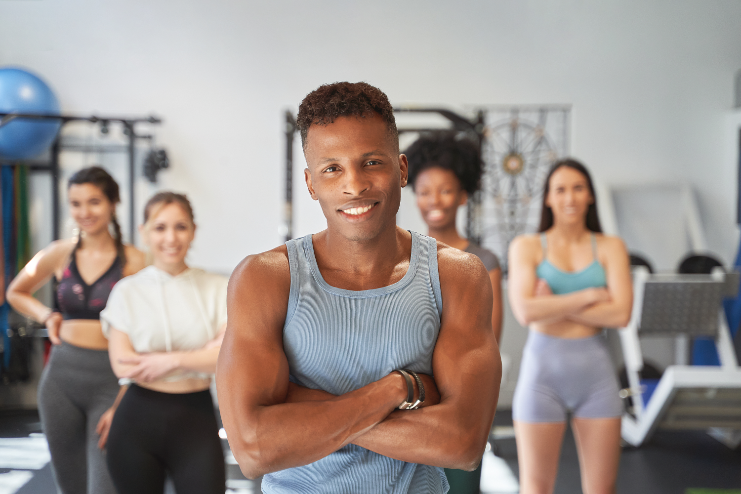 fitness coach with his members